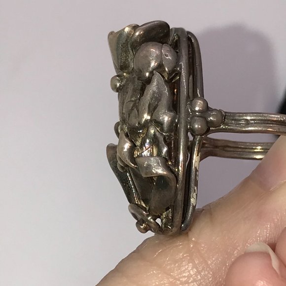 Vintage Sterling Silver Flower Ring, Size 7 1/2 - Picture 7 of 14